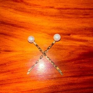 Golden Bobby pins with Faux Pearls